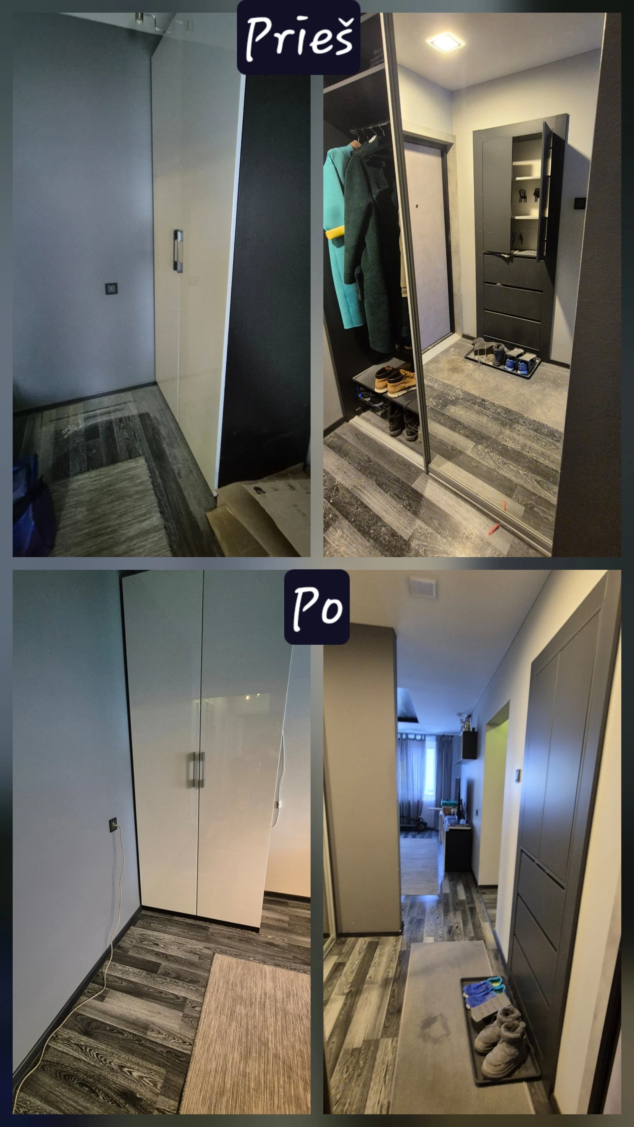 Buto valymas – prieš ir po